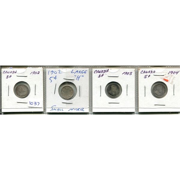 1902, 02, 03, 04 5 CENTS