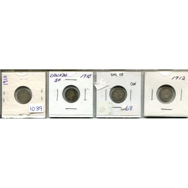 1910, 1910, 1912, 1912 5 CENTS