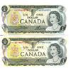Image 1 : 2 1973 CANADA ONE DOLLAR BILLS
