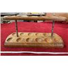 Image 1 : Vintage Walnut 12 Hole Pipe Rack W/ Humidor
