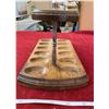 Image 3 : Vintage Walnut 12 Hole Pipe Rack W/ Humidor