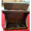 Image 4 : Vintage Walnut 6 Hole Pipe Rack W/ Humidor