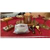 Image 1 : 3 Walnut Pipe Rack/Holder W/ 3 Pipes + Bag Of Tobacco
