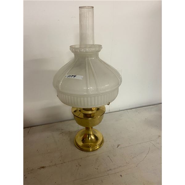 Aladdin lamp & chimney + milk glass shade #23