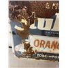 Image 3 : stubby orange tin sign 20x27" as is barn find