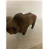 Image 3 : 2 wooden carved buffalo cow & bull -bull has chip on horn