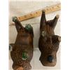 Image 4 : 2 wooden carved buffalo cow & bull -bull has chip on horn