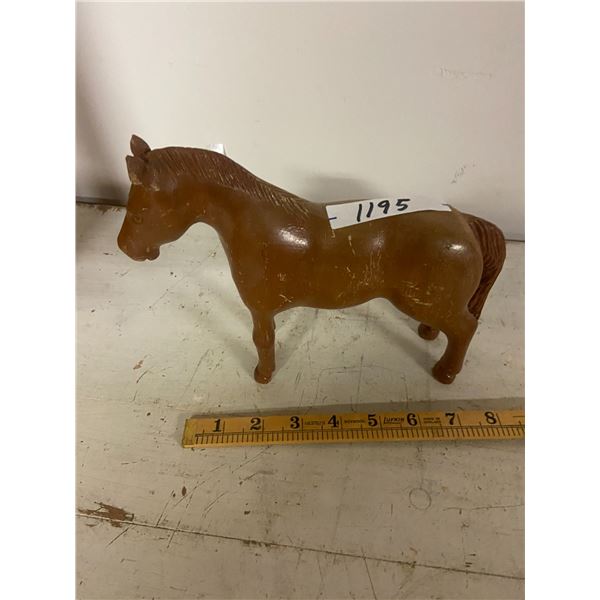 wooden carved horse stallion