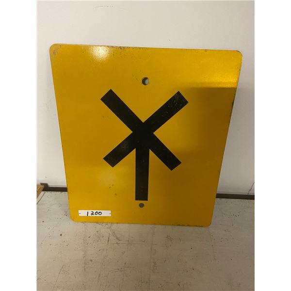 rail road pole sign 12x14" metal