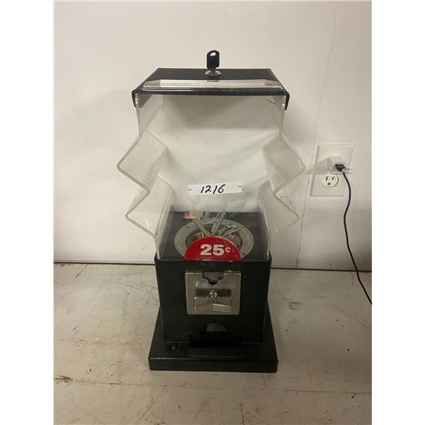 candy machine c/w keys 18" tall
