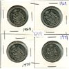 Image 1 : 4 Canada 50¢ fifty cent coins - 1968, 1969, 1970, 1971