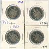 Image 1 : 4 Canada 50¢ fifty cent coins - 1969, 1972, 1973, 1974