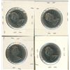 Image 2 : 4 Canada 50¢ fifty cent coins - 1969, 1972, 1973, 1974