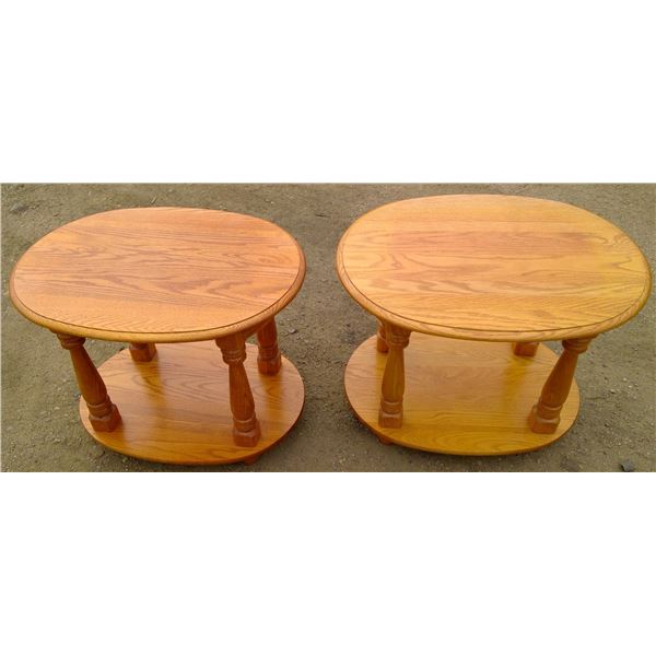 2 Oak End Tables