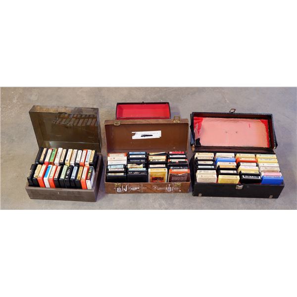3 Cases of 8Track Tapes, Various Artists