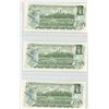 Image 2 : 3 Consecutive Serial Number 1973 One Dollar Bank Notes