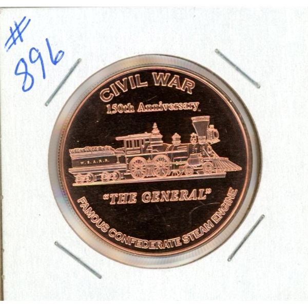 Copper .999 Fine 1861-1865 "The General" Civil War Coin