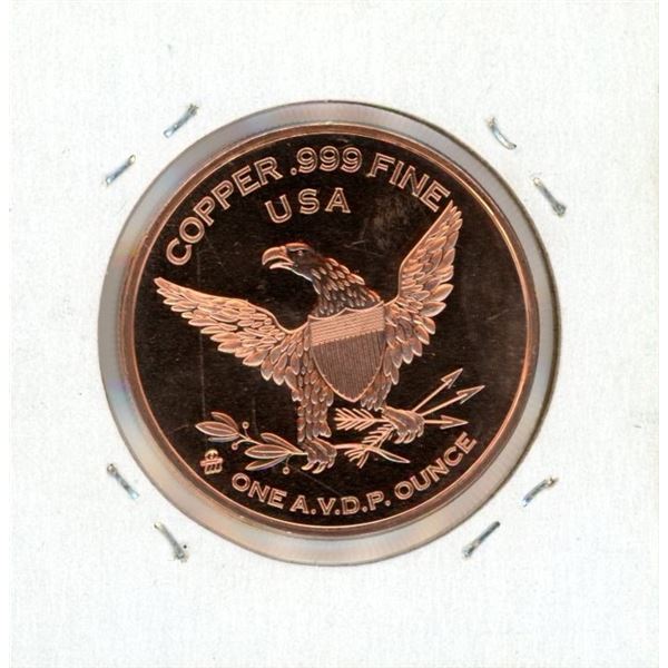 Copper .999 Fine USA American Prospector Coin