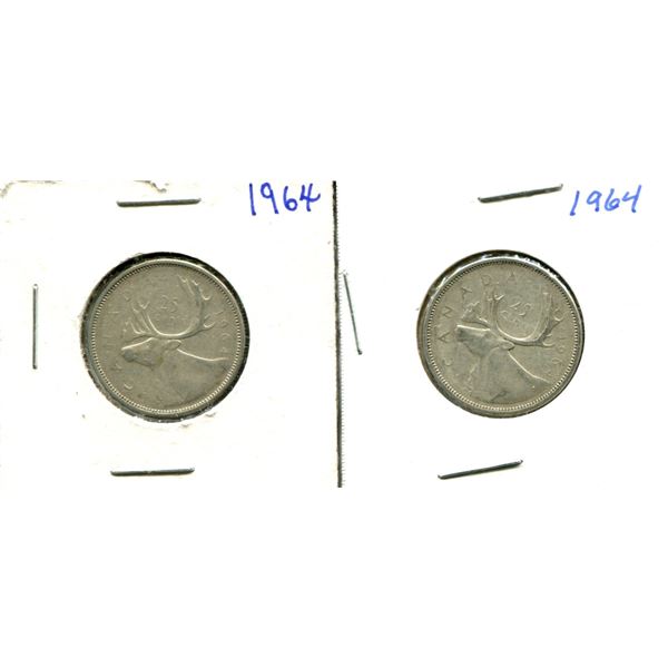 (2) Canadian Quarters (1964)