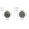 Image 1 : (2) Canadian Dimes 1917-1918