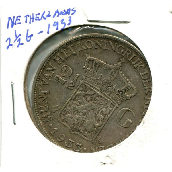 1933 Netherlands 2.5 Gulden