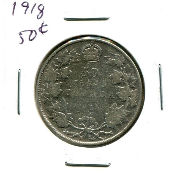1918 Canadian Silver Fifty Cents