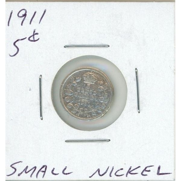 1911 Canadian Small Nickel