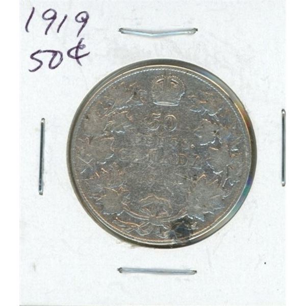 1919 Canadian 50 Cent Coin