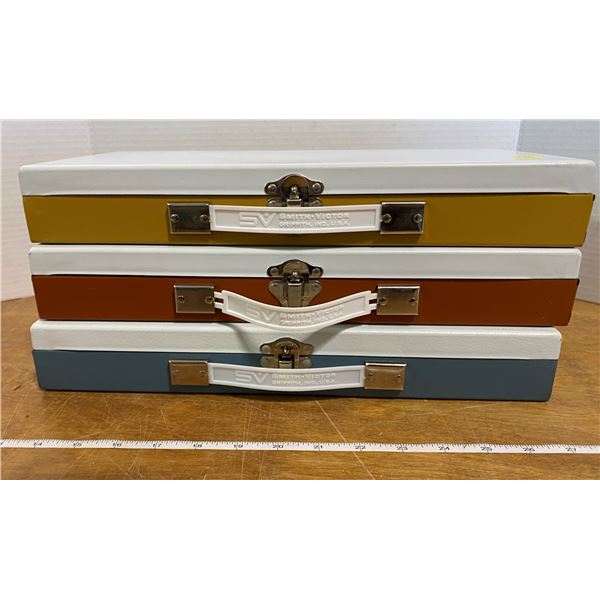 (3) Empty Metal Coin Storage Boxes