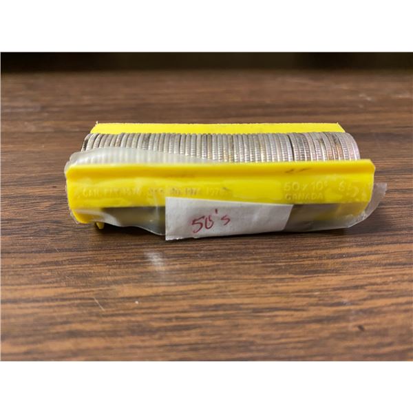 Roll Of 1950s Canadian Dimes