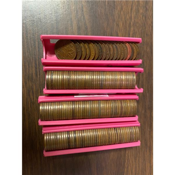 (4) Rolls Of Canadian Pennies (Various Years)