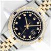 Image 1 : Rolex Mens 2 Tone Black String Diamond & Sapphire 36MM Datejust Wristwatch