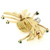 Image 5 : Vintage 18k TT Gold 0.73 ctw Old Cut Round Diamond Emerald Knot Bundle Brooch Pi