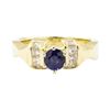 Image 2 : 1.18 ctw Blue Sapphire and Diamond Ring - 14KT Yellow Gold