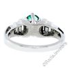 Image 5 : 14kt White Gold 1.33 ctw Emerald Solitaire and Baguette Diamond Step Ring