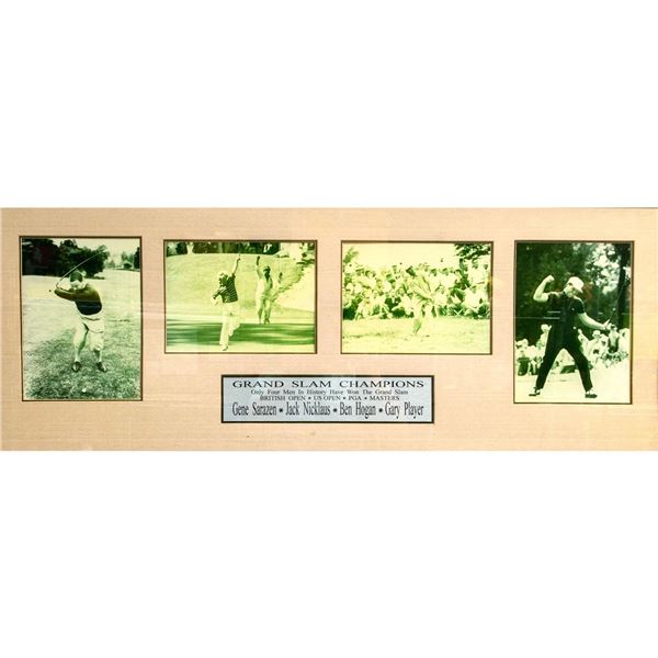 Framed Grand Slam Golf Champions Memorabilia