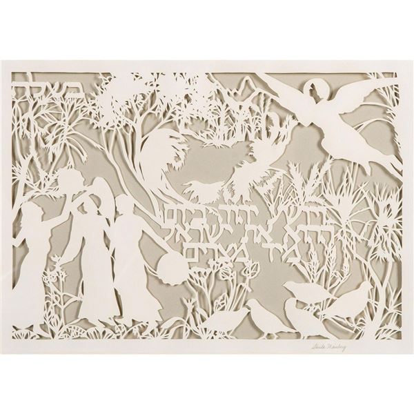 Sheila Weinberg Silhouetted Paper in Wood Frame