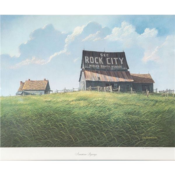 Framed Jim Harrison Colored Lithograph, American Byways