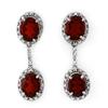 Image 1 : EARRINGS 8.10ctw CERTIFIED DIAMOND & GARNET WHITE GOLD