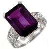 Image 1 : FINE 14.0ctw ACA CERTIFIED AMETHYST RING IN WHITE GOLD