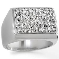 ACA CERTIFIED 0.50ctw DIAMOND MEN'S RING IN WHITE GOLD