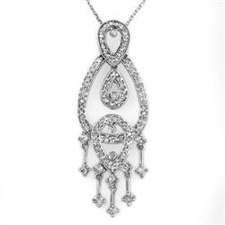 CHANDELIER NECKLACE 1.0ctw ACA CERTIFIED DIAMOND 14KT