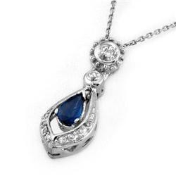 ACA CERTIFIED 0.53ctw DIAMOND & BLUE SAPPHIRE NECKLACE