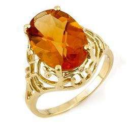 FAMOUS 6.50 ctw ACA CERTIFIED CITRINE RING YELLOW GOLD