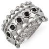 Image 1 : FINE 0.75ctw ACA CERTIFIED WHITE & BLACK DIAMOND RING