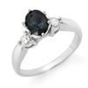 Image 1 : 1.45ct ACA CERTIFIED DIAMOND & SAPPHIRE RING 14K W GOLD