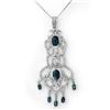 Image 1 : CERTIFIED 8.15ctw DIAMOND & SAPPHIRE NECKLACE 14KT GOLD