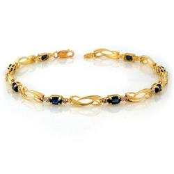 CERTIFIED 2.52ctw DIAMOND & BLUE SAPPHIRE BRACELET GOLD