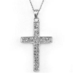 CROSS NECKLACE 0.60ctw ACA CERTIFIED DIAMOND 14KT GOLD