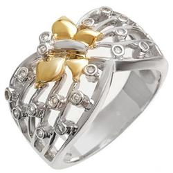 ACA CERTIFIED 0.30 ctw DIAMOND RIGHT-HAND RING TWO-TONE